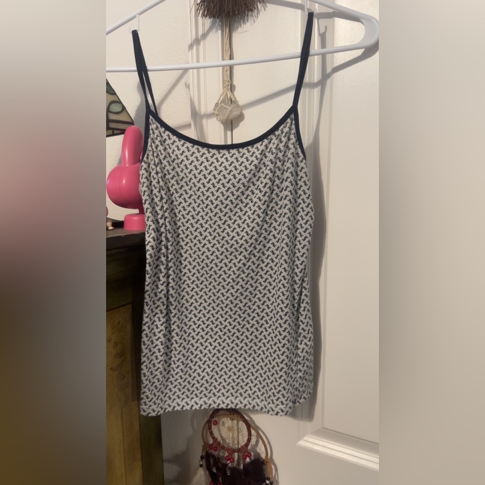 Aeropostale Black and White Patterned Tank Top